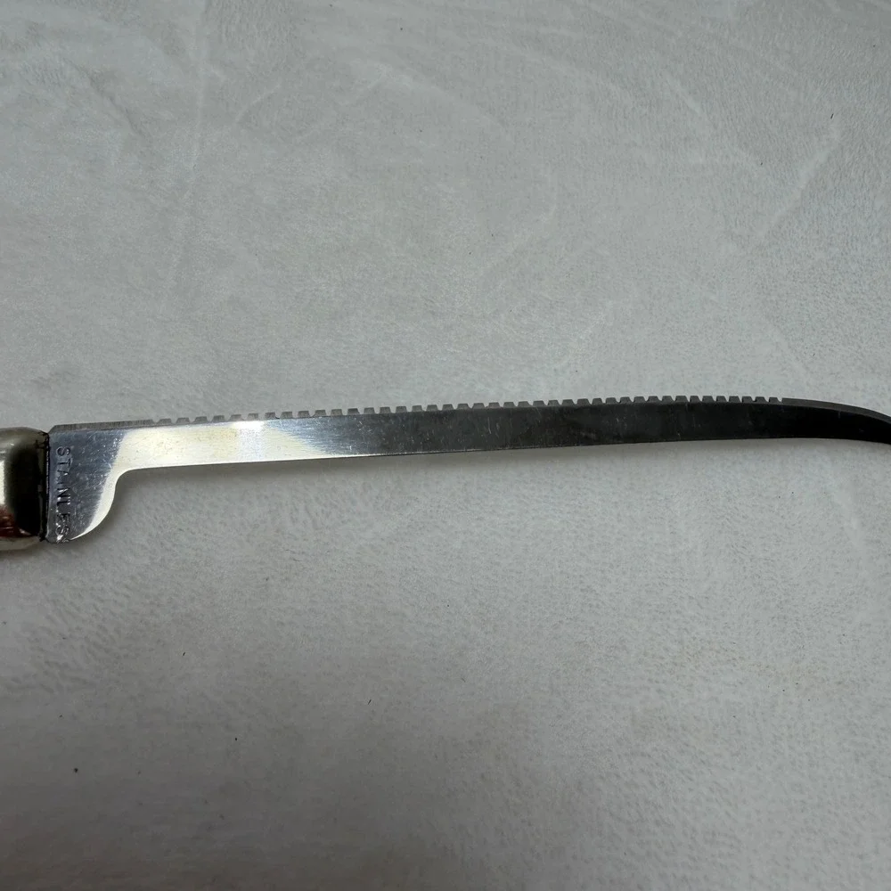 VTG Bakelite Stainless Steel Serrated Utility Knife Curved Blade Slicing Tool